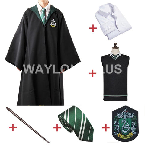 Free Shipping Slytherin Malfoy Robe Cloak Pullover set